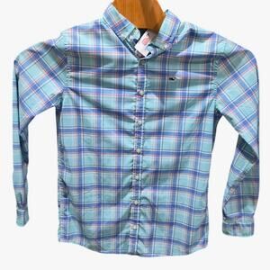 Vineyard Vines - Boys Large (16) Long Sleeve Woven Whale Plaid Shirt - NWT